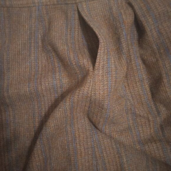 Brooks Brothers women's wool skirt chocolate brown w/blue strips sizeL - Picture 4 of 8